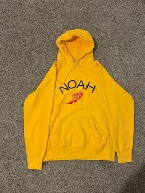 Noah NYC Yellow Pullover Hoodie with Red Wing Logo